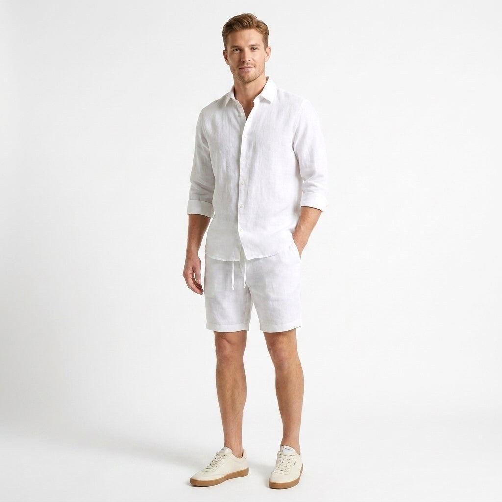 Keith | Men's Linen Shorts with Drawstring, Lightweight Summer Shorts | The Dress Cellar