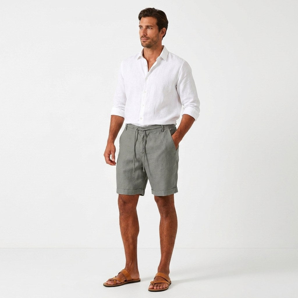 Keith | Men's Linen Shorts with Drawstring, Lightweight Summer Shorts | The Dress Cellar