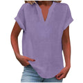Lexi | Women's Relaxed V-Neck Blouse - Light Purple