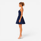 June | Women's Green Mini Dress with Thin Straps, Gathered Waist Summer Dress | The Dress Cellar