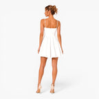 June | Women's Green Mini Dress with Thin Straps, Gathered Waist Summer Dress | The Dress Cellar