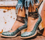 Lily | Women's Elegant Comfort Sandals - Red snake