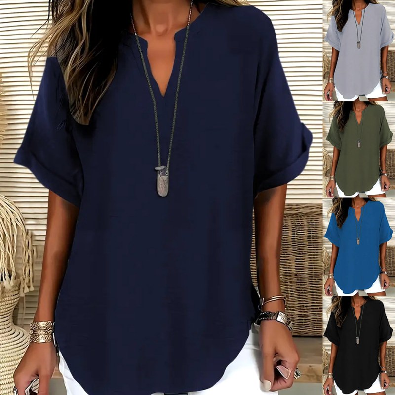 Lily | Women's Lightweight V-Neck Short Sleeve Top - image 1