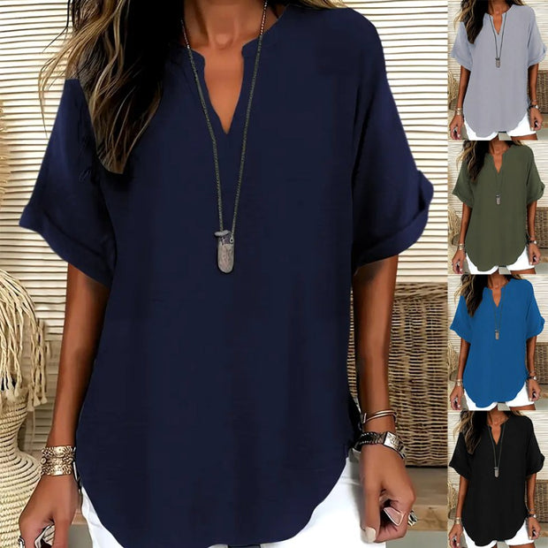 Lily | Women's Lightweight V-Neck Short Sleeve Top - image 1