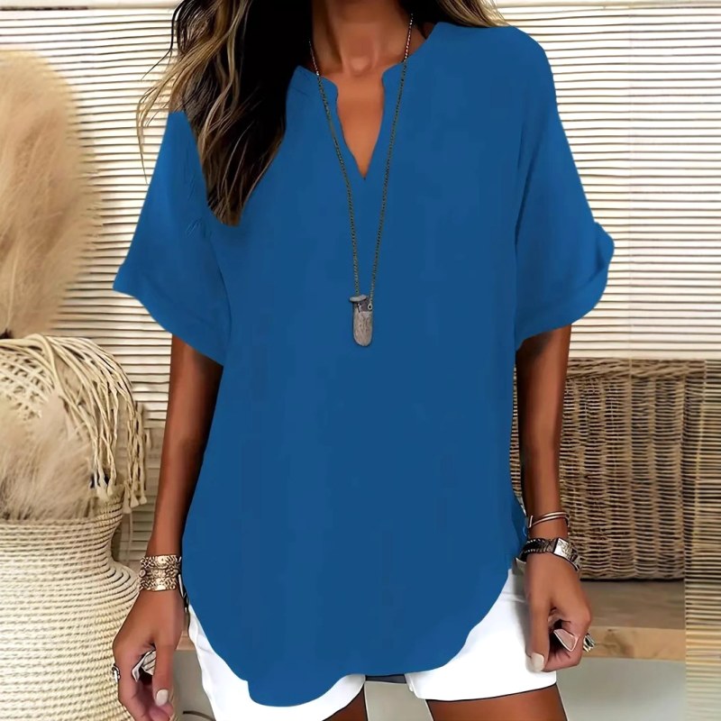Lily | Women's Lightweight V-Neck Short Sleeve Top - image 3