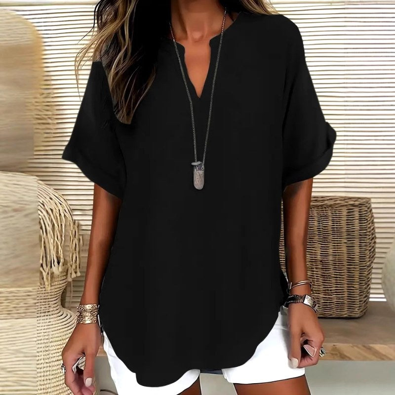Lily | Women's Lightweight V-Neck Short Sleeve Top - image 4
