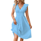 Lily | Women's V-Neck Summer Dress - Orange