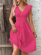 Lily | Women's V-Neck Summer Dress - Green