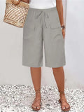 Lina | Women's Elastic Waist Casual Shorts - image 1