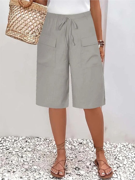 Lina | Women's Elastic Waist Casual Shorts - image 1