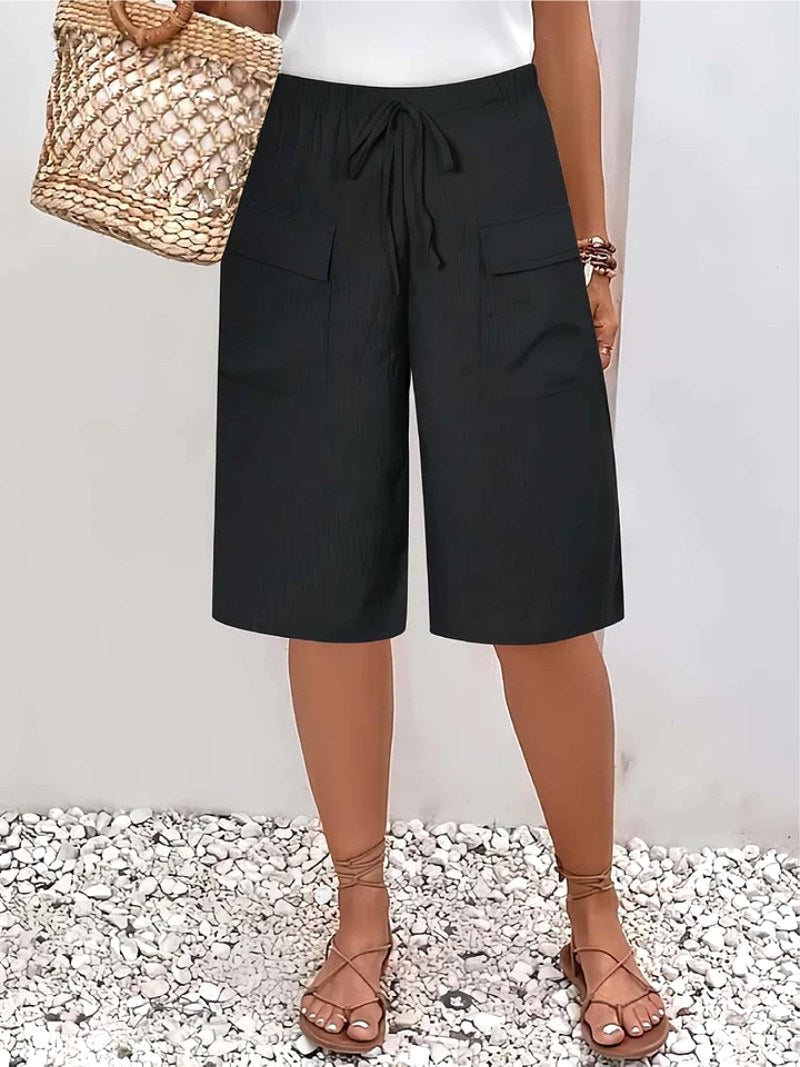 Lina | Women's Elastic Waist Casual Shorts - image 2