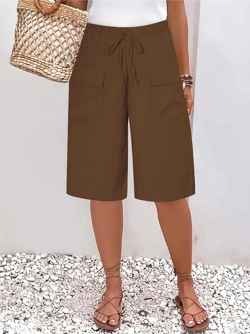 Lina | Women's Elastic Waist Casual Shorts - image 3
