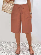 Lina | Women's Elastic Waist Casual Shorts - image 4