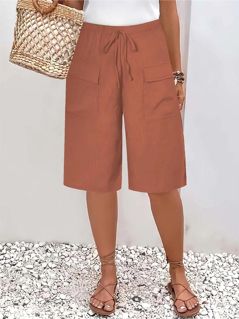 Lina | Women's Elastic Waist Casual Shorts - image 4