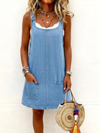 Lisa | Women's Casual Denim Overall Dress - image 1