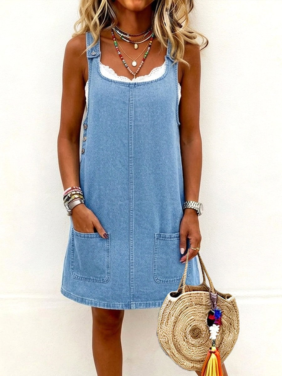 Lisa | Women's Casual Denim Overall Dress - image 1