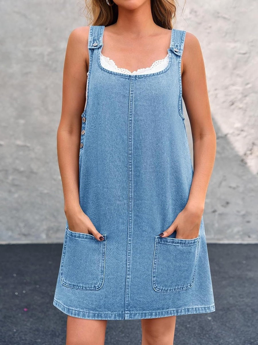 Lisa | Women's Casual Denim Overall Dress - image 3