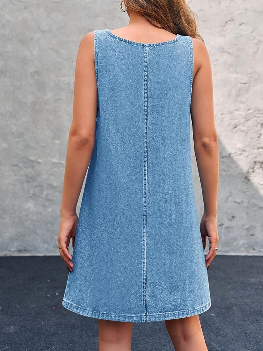 Lisa | Women's Casual Denim Overall Dress - image 5