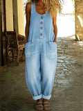 Liva | Women's Vintage Cotton Denim Jumpsuit - image 1