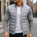 Logan | Men's Quilted Padded Jacket, Structured Everyday Jacket | The Dress Cellar | Light Grey