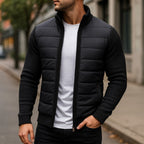 Logan | Men's Quilted Padded Jacket, Structured Everyday Jacket | The Dress Cellar | Black
