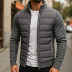 Logan | Men's Quilted Padded Jacket, Structured Everyday Jacket | The Dress Cellar | Dark Grey