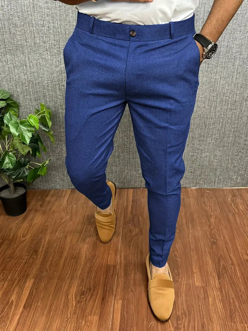 Ronald | Men's Slim-Fit Tapered Pants, Tailored Office Pants | The Dress Cellar