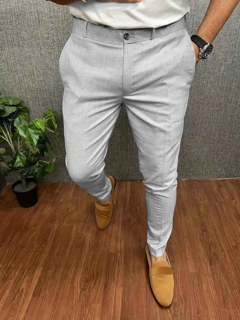 Ronald | Men's Slim-Fit Tapered Pants, Tailored Office Pants | The Dress Cellar