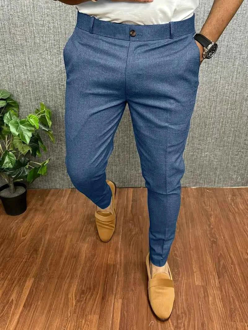 Ronald | Men's Slim-Fit Tapered Pants, Tailored Office Pants | The Dress Cellar