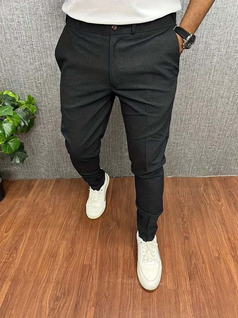 Ronald | Men's Slim-Fit Tapered Pants, Tailored Office Pants | The Dress Cellar