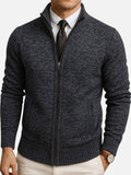 Logan | Men's Zip-Front Cardigan, Long Sleeve Knit Jumper | The Dress Cellar | Gray