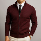 Logan | Men's Zip-Front Cardigan, Long Sleeve Knit Jumper | The Dress Cellar | Green
