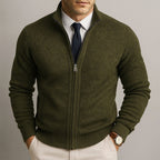 Logan | Men's Zip-Front Cardigan, Long Sleeve Knit Jumper | The Dress Cellar