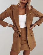Hope | Women's Tailored Blazer and Mini Skirt Set, Two-Piece Suit | The Dress Cellar