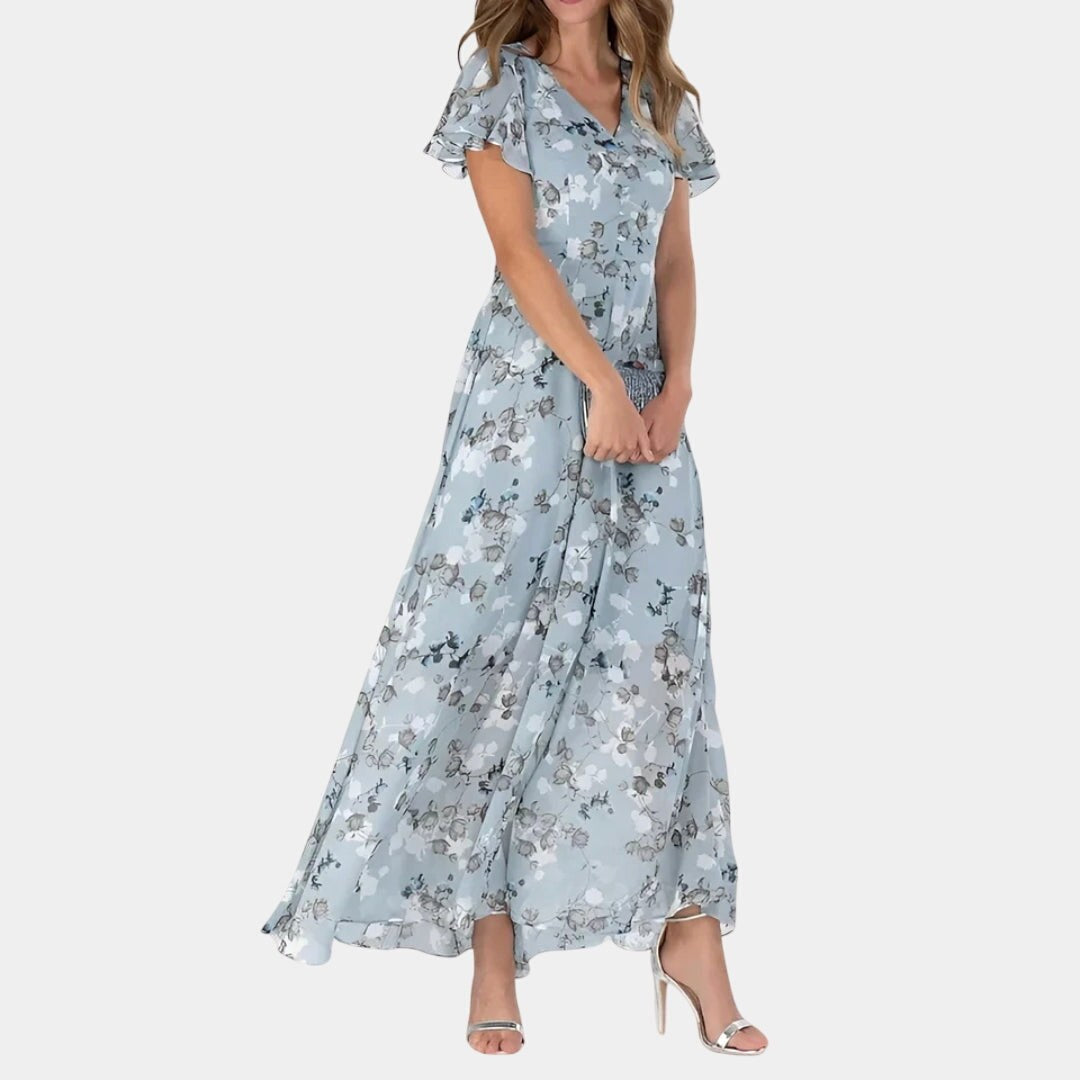 Lola | Women's Wrap Midi Dress - Blue