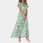 Lola | Women's Wrap Midi Dress - Green