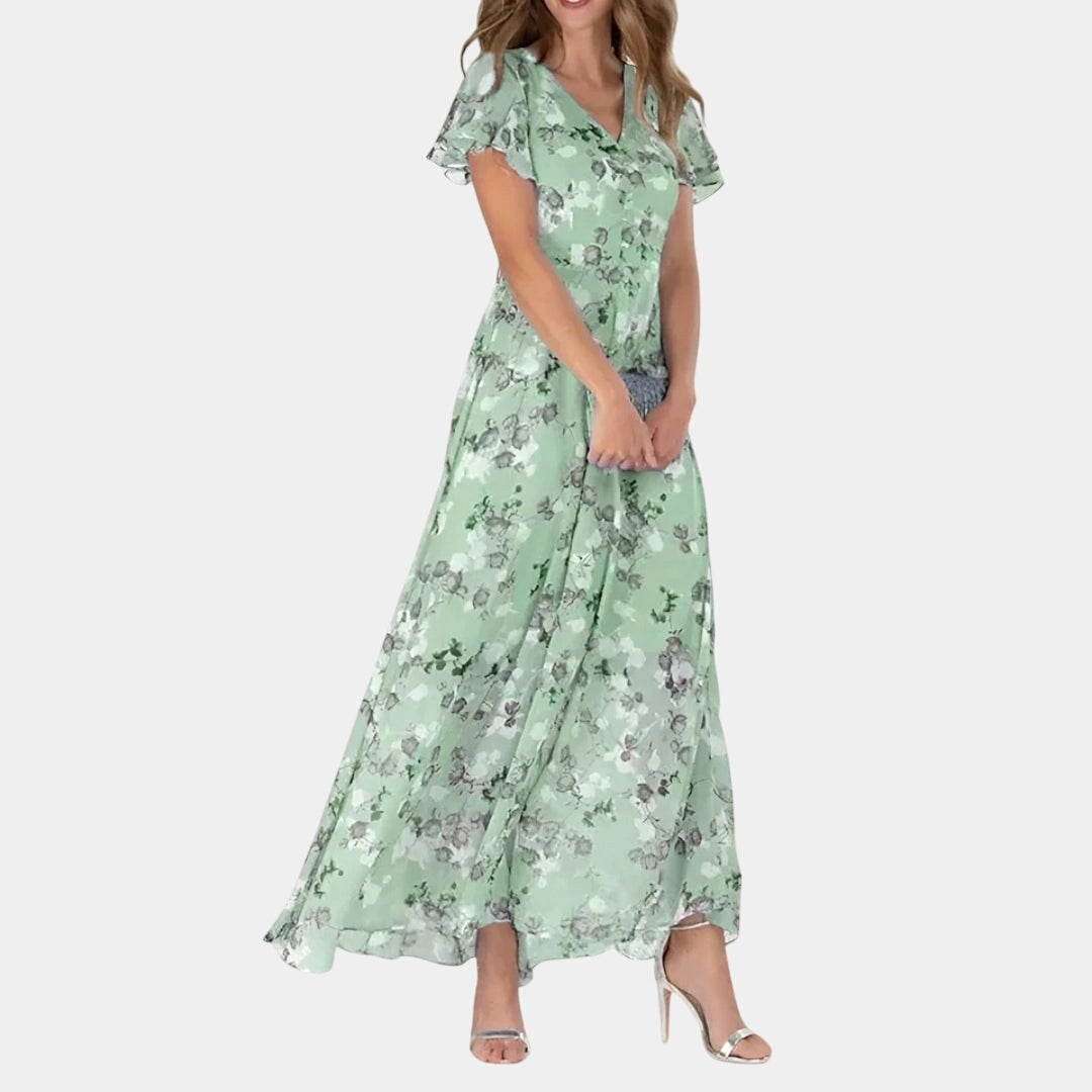 Lola | Women's Wrap Midi Dress - Green