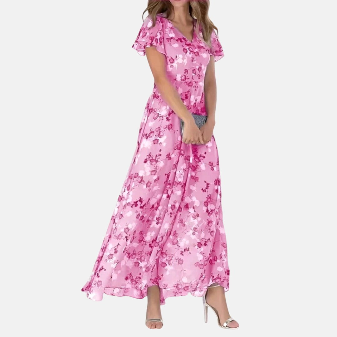 Lola | Women's Wrap Midi Dress - Light Pink