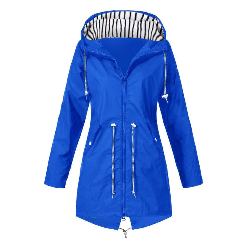 Lorraine | Women's Hooded Lightweight Raincoat, Water-Resistant Windproof Coat | The Dress Cellar