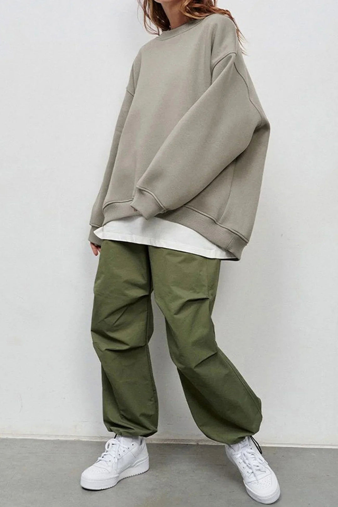 Lucienne | Women's Oversized Round-Neck Sweatshirt, Relaxed Fit Jumper | The Dress Cellar