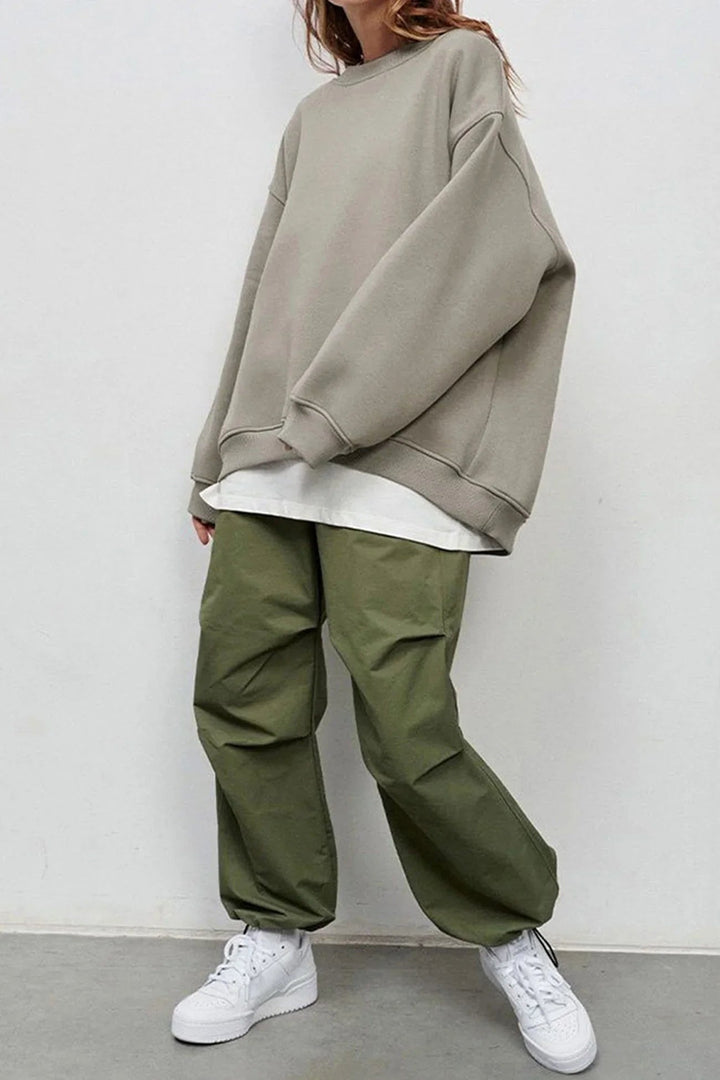 Lucienne | Women's Oversized Round-Neck Sweatshirt, Relaxed Fit Jumper | The Dress Cellar