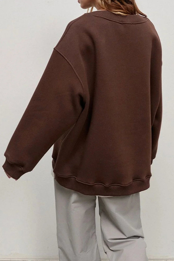 Lucienne | Women's Oversized Round-Neck Sweatshirt, Relaxed Fit Jumper | The Dress Cellar