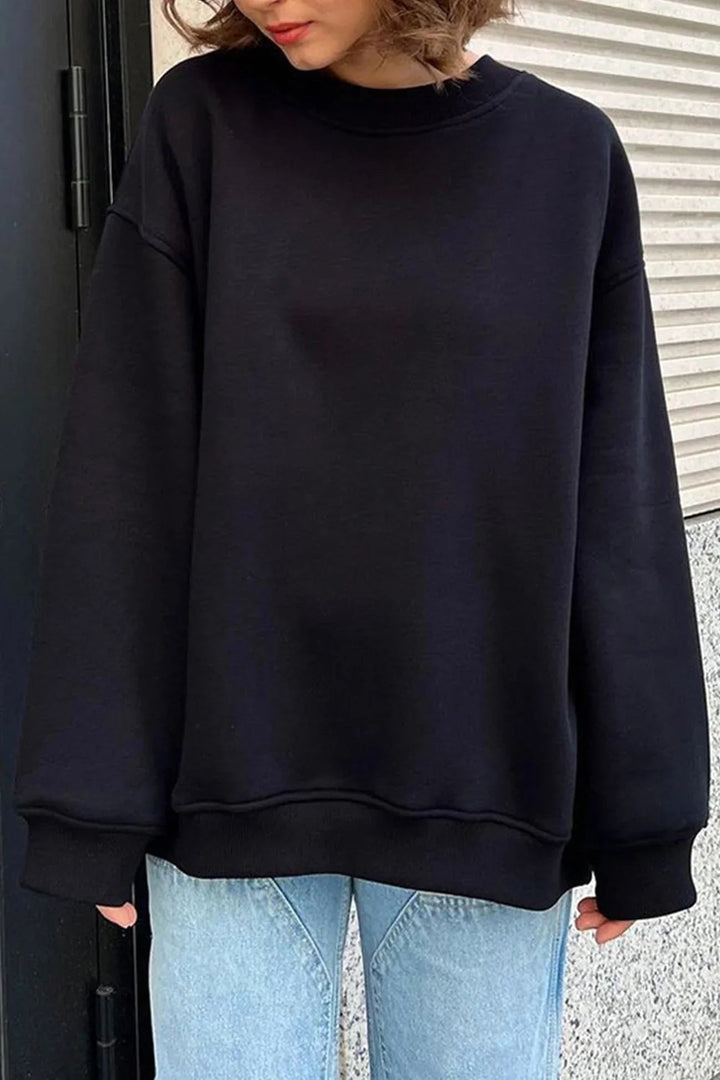 Lucienne | Women's Oversized Round-Neck Sweatshirt, Relaxed Fit Jumper | The Dress Cellar | Green