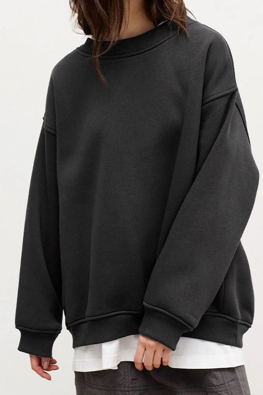 Lucienne | Women's Oversized Round-Neck Sweatshirt, Relaxed Fit Jumper | The Dress Cellar | Blue