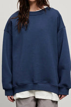 Lucienne | Women's Oversized Round-Neck Sweatshirt, Relaxed Fit Jumper | The Dress Cellar | Brown
