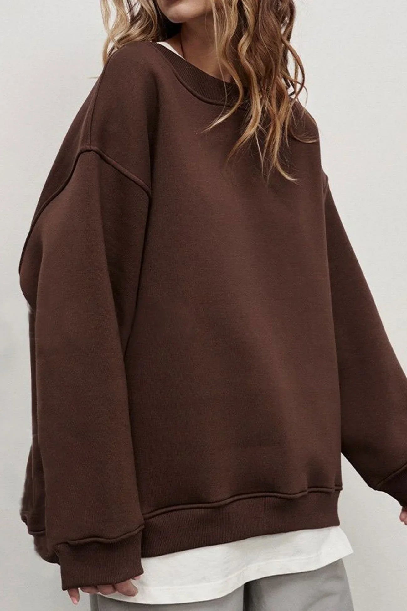 Lucienne | Women's Oversized Round-Neck Sweatshirt, Relaxed Fit Jumper | The Dress Cellar
