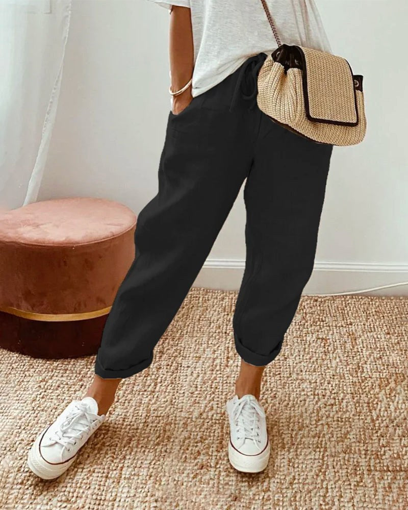 Lucy | Women's Lightweight Tailored Pants - Black