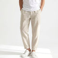 Lucas | Men's Linen Trousers, Loose Fit with Drawstring, Summer Trousers | The Dress Cellar
