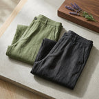 Lucas | Men's Linen Trousers, Loose Fit with Drawstring, Summer Trousers | The Dress Cellar