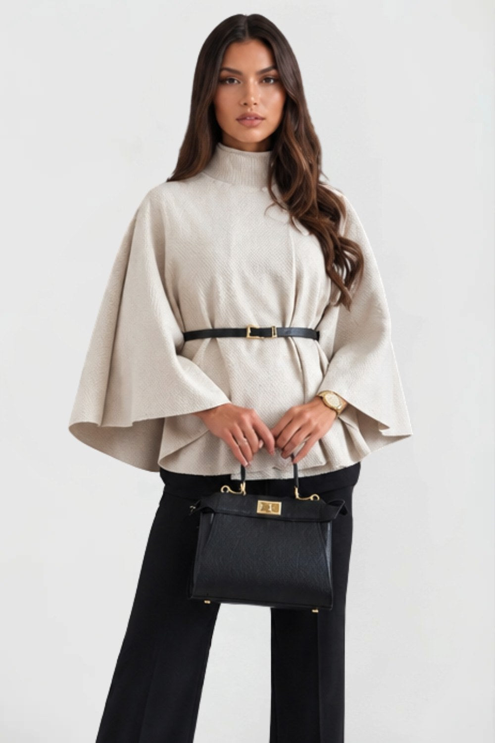 Andrea | Women's Oversized Wool Winter Coat, Cape Sleeve Jacket | The Dress Cellar